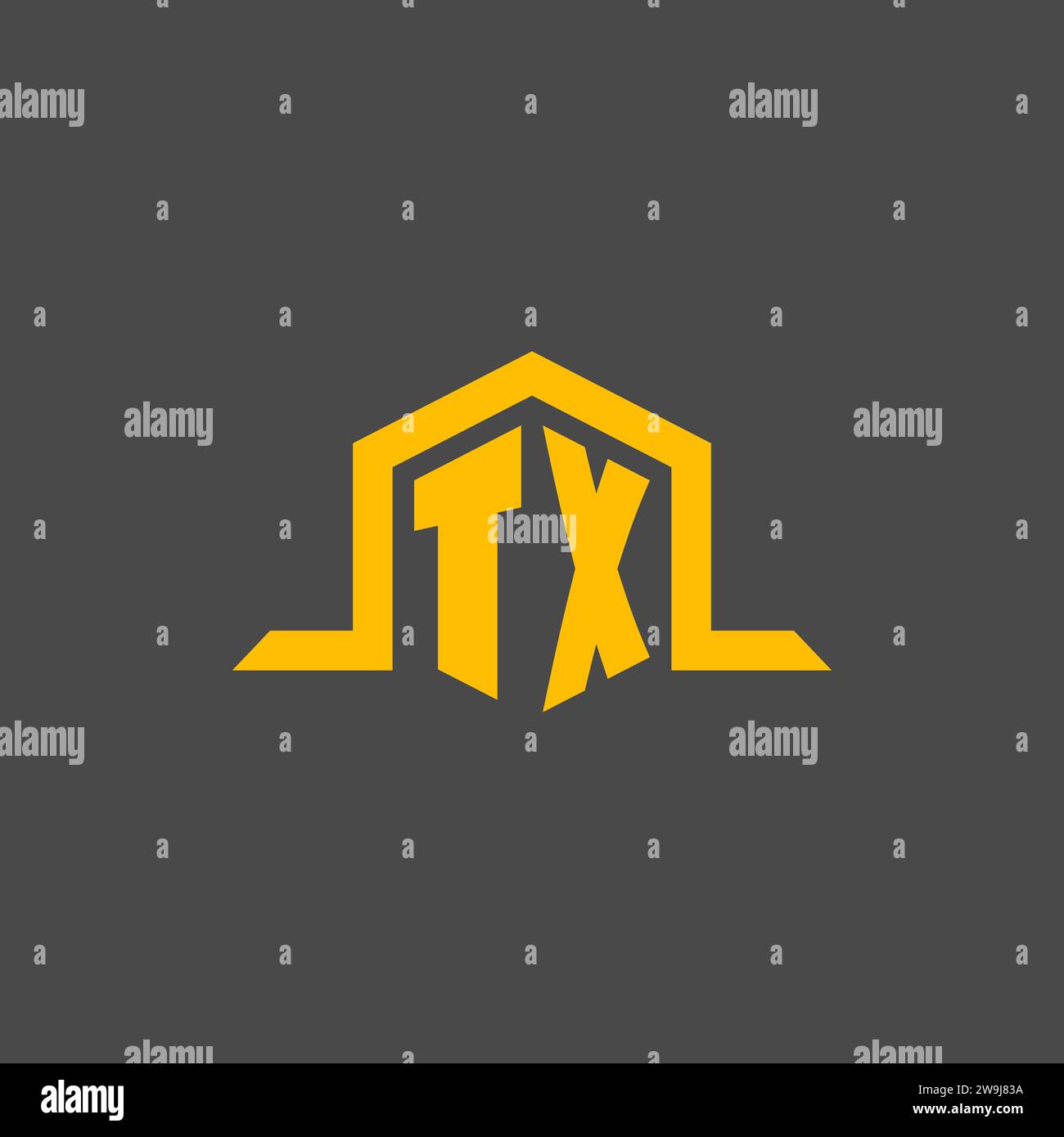 TX monogram initial logo with hexagon style design ideas Stock Vector