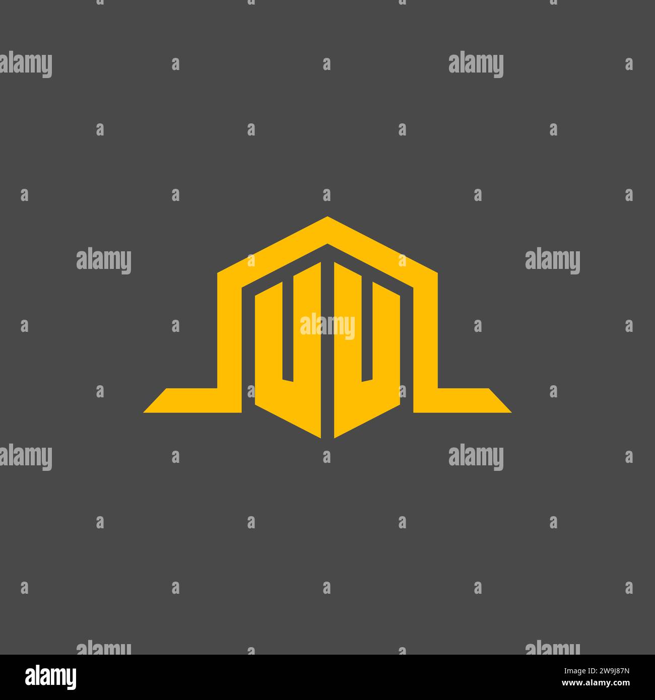 UU monogram initial logo with hexagon style design ideas Stock Vector
