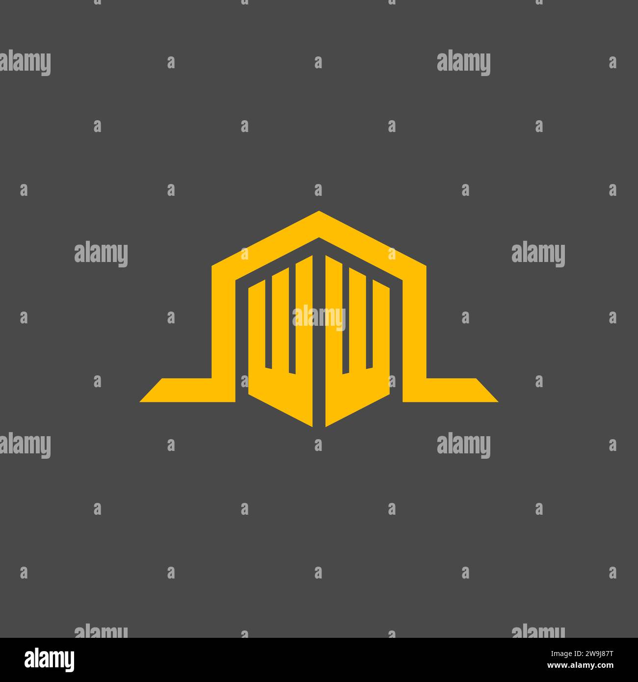 WW monogram initial logo with hexagon style design ideas Stock Vector ...