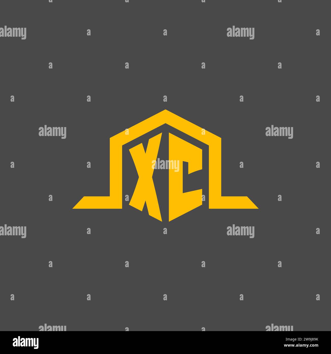XC monogram initial logo with hexagon style design ideas Stock Vector