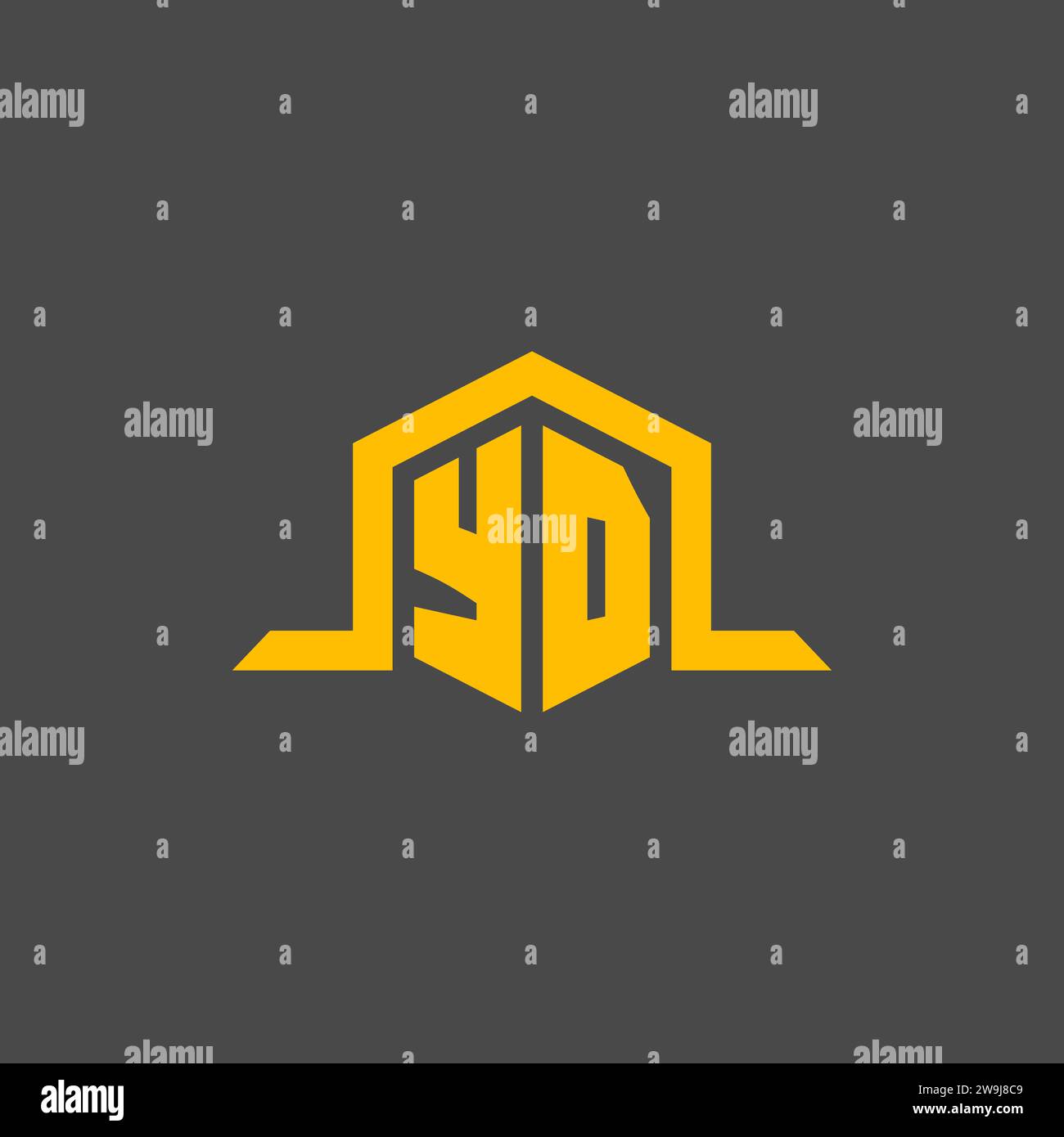 YD monogram initial logo with hexagon style design ideas Stock Vector
