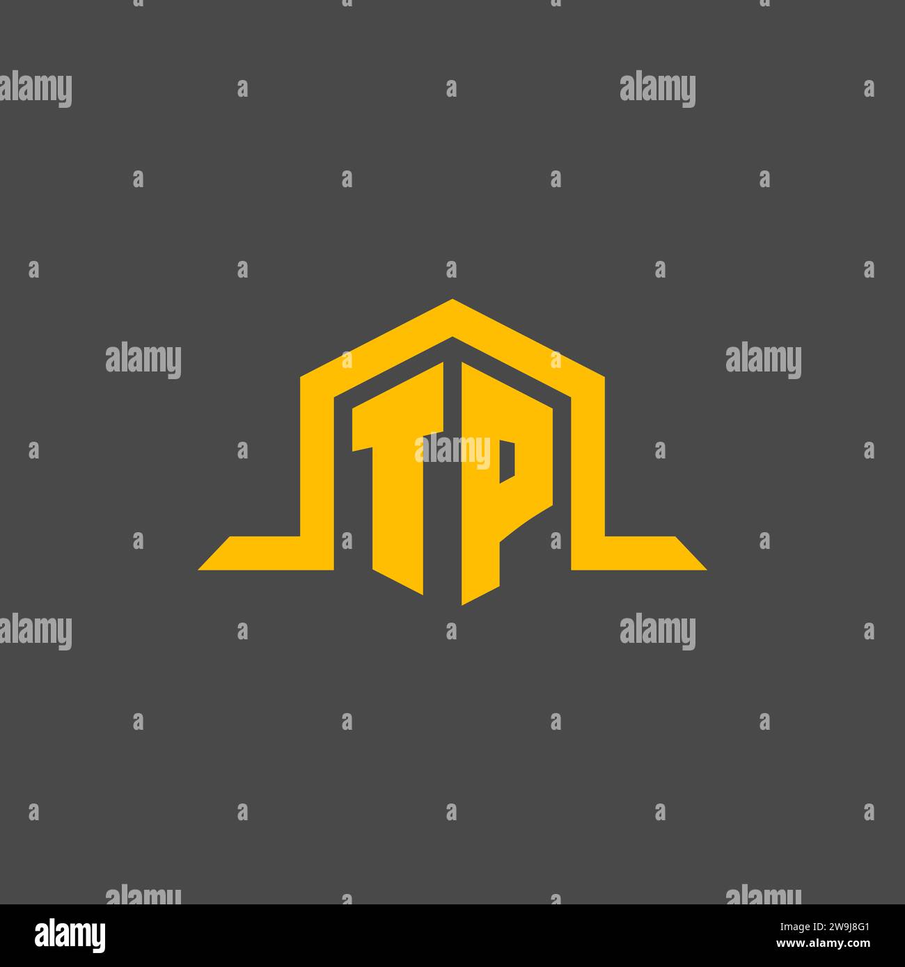 TP monogram initial logo with hexagon style design ideas Stock Vector