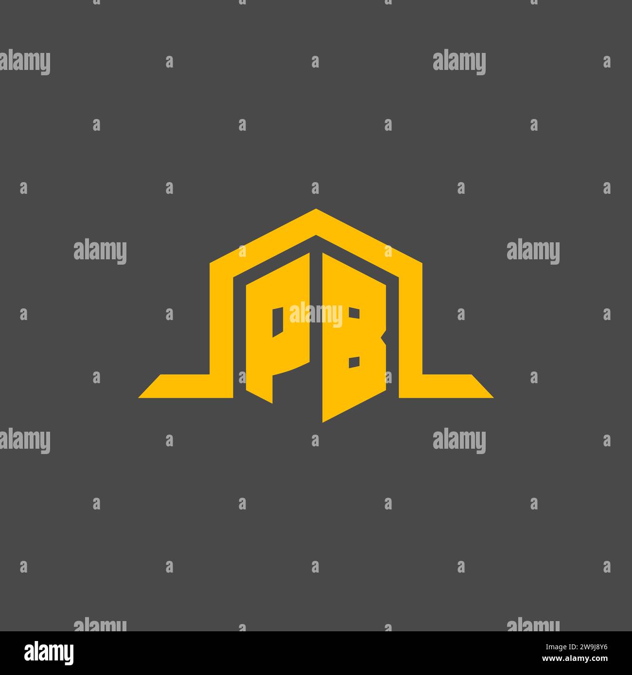 PB monogram initial logo with hexagon style design ideas Stock Vector