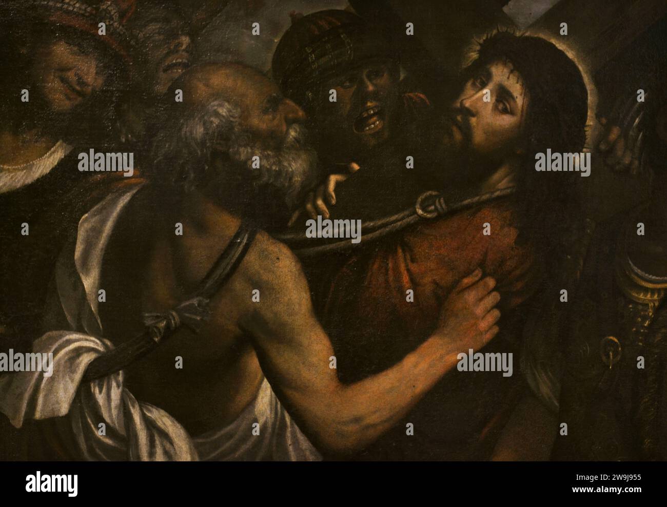 Niccolò Frangipane. Italian painter active between 1563 and 1597. Jesus led to Calvary. Oil on canvas. Detail. Museo Civico Ala Ponzone. Cremona. Lombardy. Italy. Stock Photo