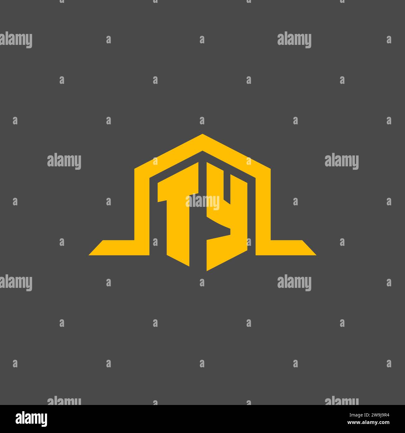 TY monogram initial logo with hexagon style design ideas Stock Vector