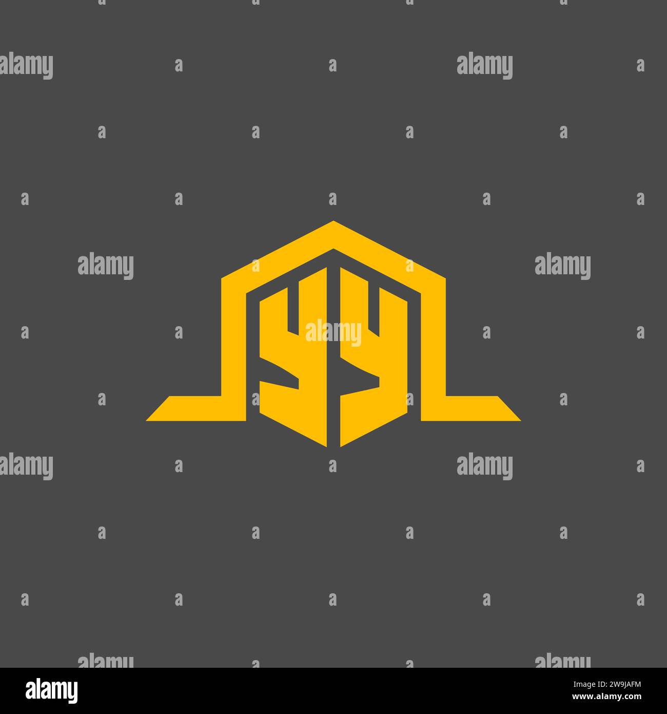 YY monogram initial logo with hexagon style design ideas Stock Vector