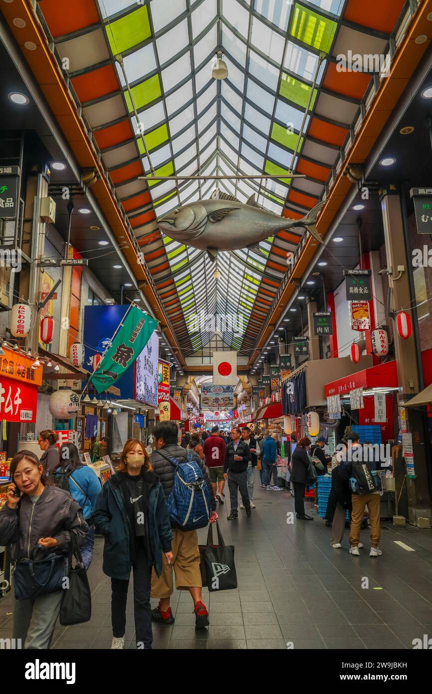 Kuromon Market, Dotonbouri, Osaka, Japan Stock Photo