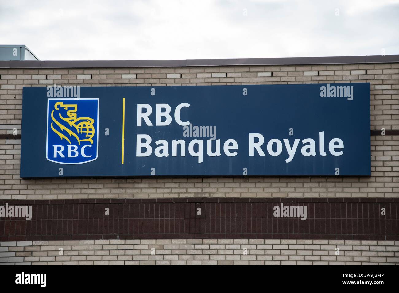 RBC Royal Bank sign in French in Pincourt, Quebec, Canada Stock Photo