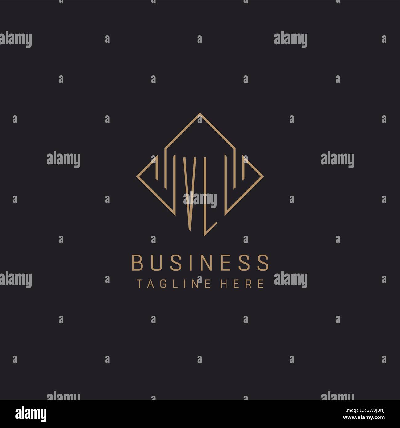 Monogram VL with rhombus line logo style, Luxury elegant logo design ...