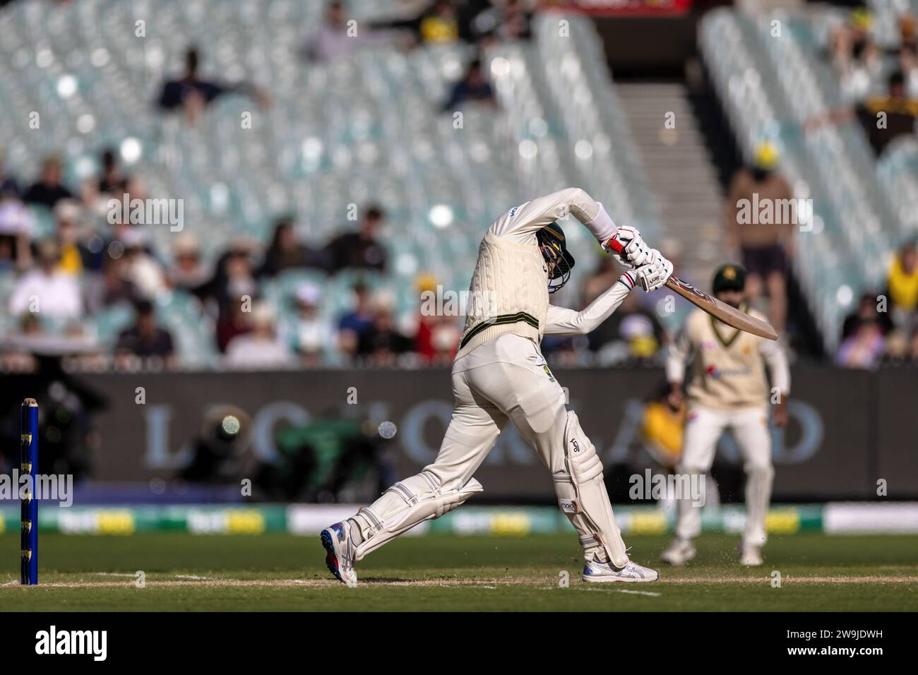 Melbourne, Australia, 28 December, 2023. Alex Carey of Australia drives