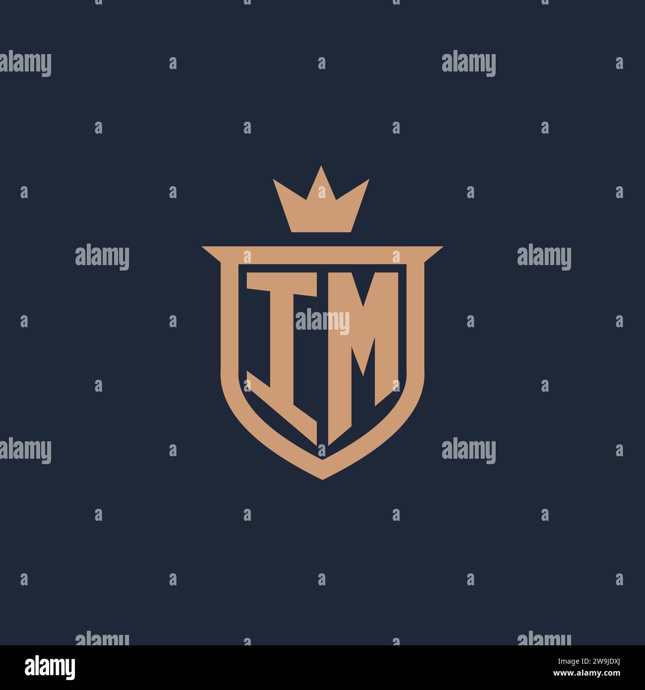 IM monogram initial logo with shield and crown style design ideas Stock ...