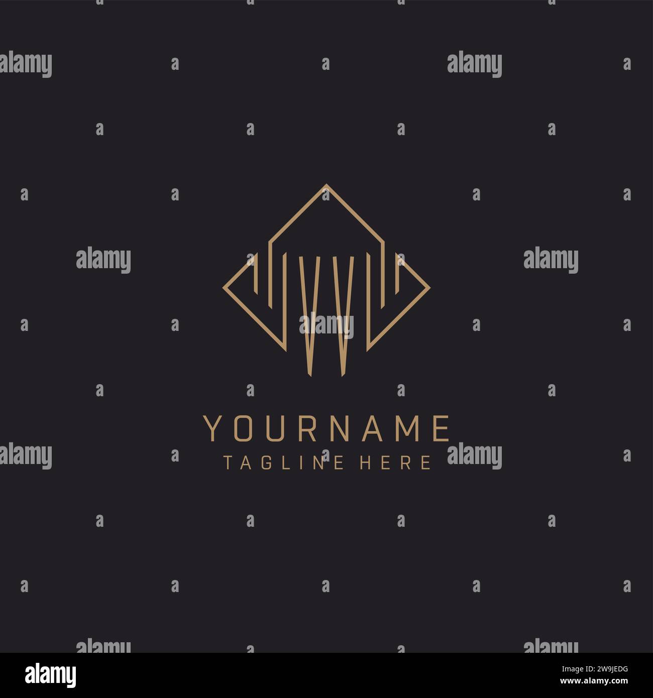 Monogram VV with rhombus line logo style, Luxury elegant logo design ...