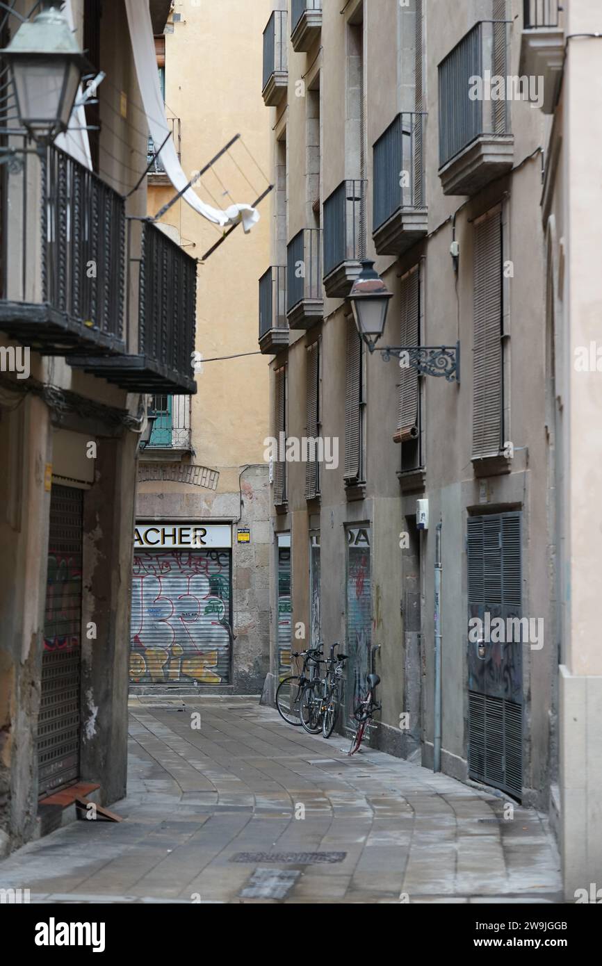 Barcelona streets and historical center Stock Photo