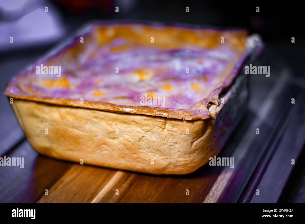 homemade chicken and Leek Pie Stock Photo - Alamy