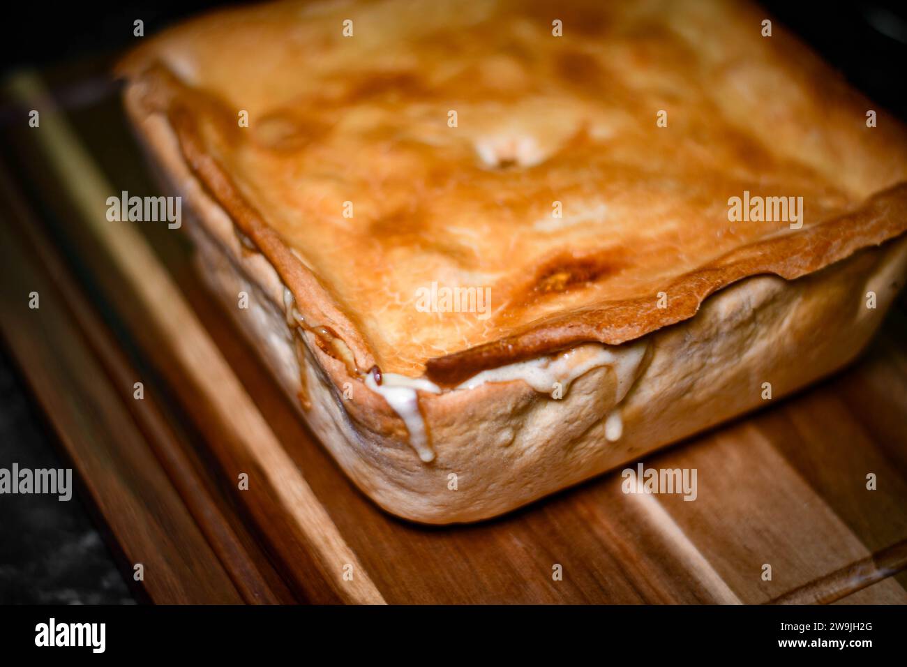 homemade chicken and Leek Pie Stock Photo