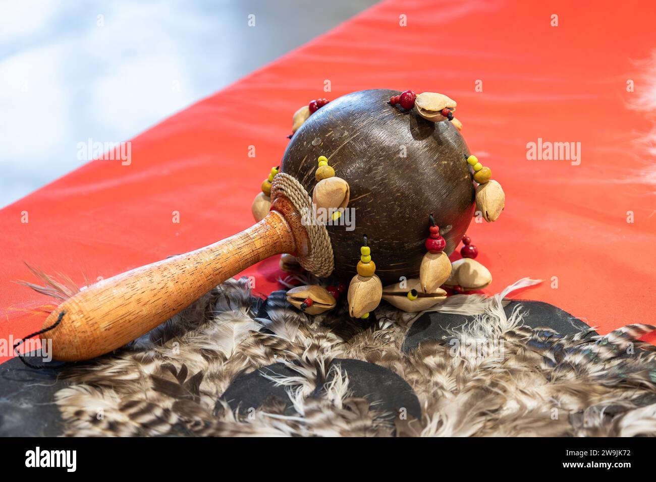 Traditional African percussion instrument shekere Stock Photo Alamy