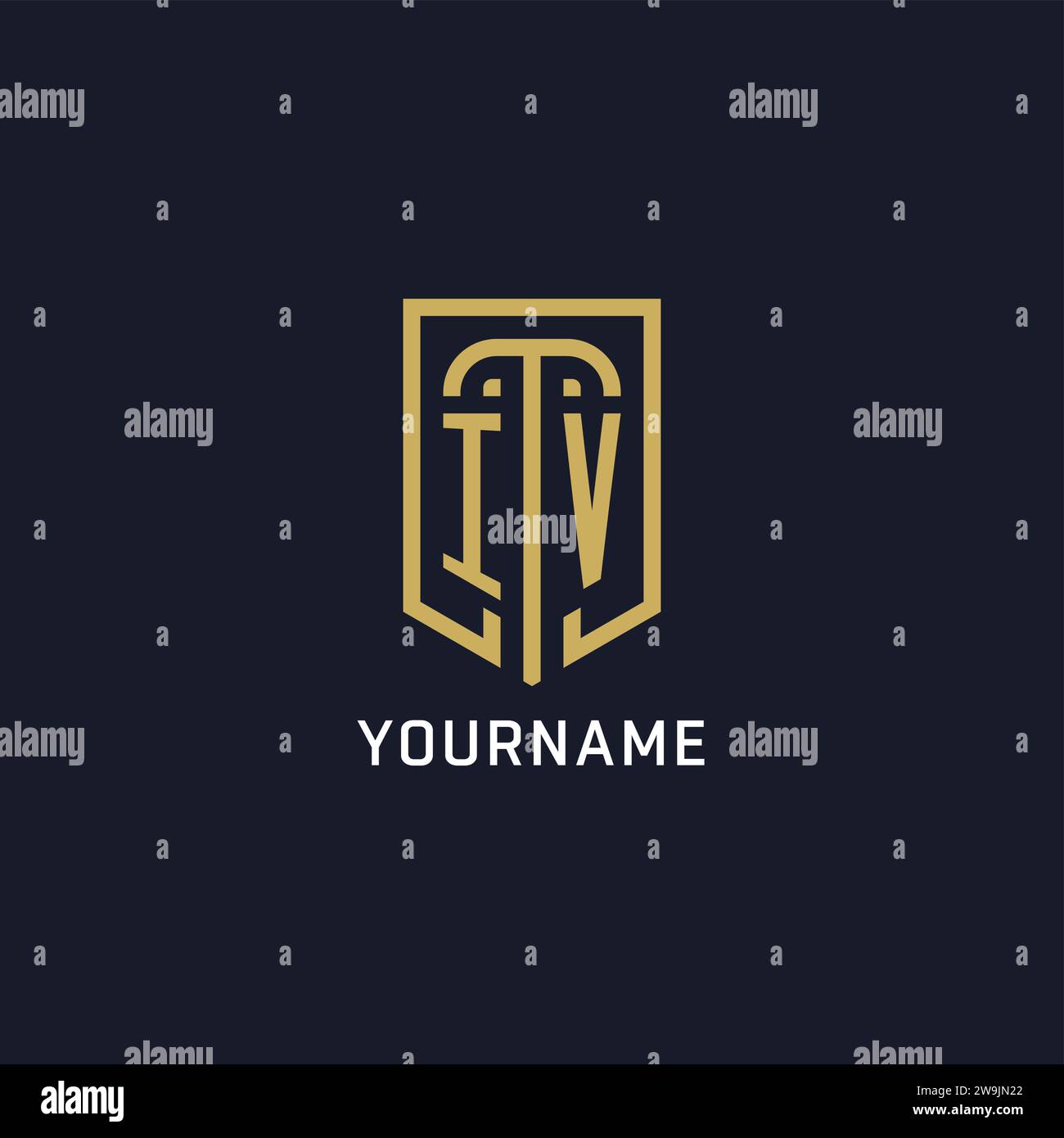 Initial IV shield logo luxury style, Creative company logo design ...