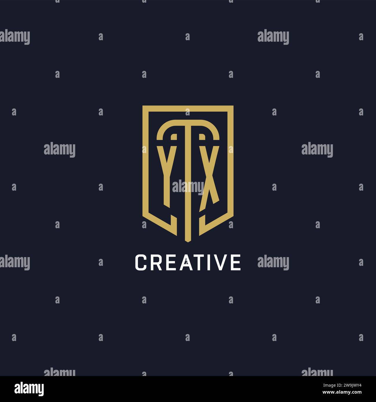 Initial YX shield logo luxury style, Creative company logo design ...