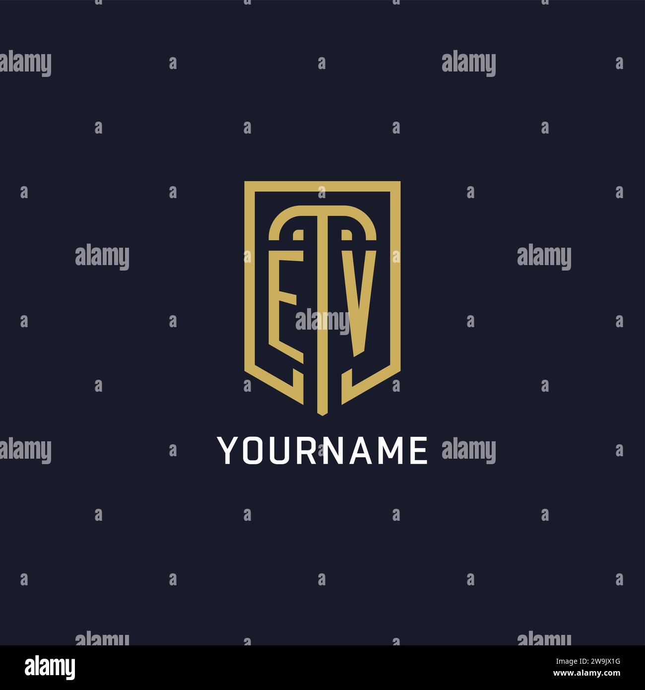 Initial EV shield logo luxury style, Creative company logo design ...