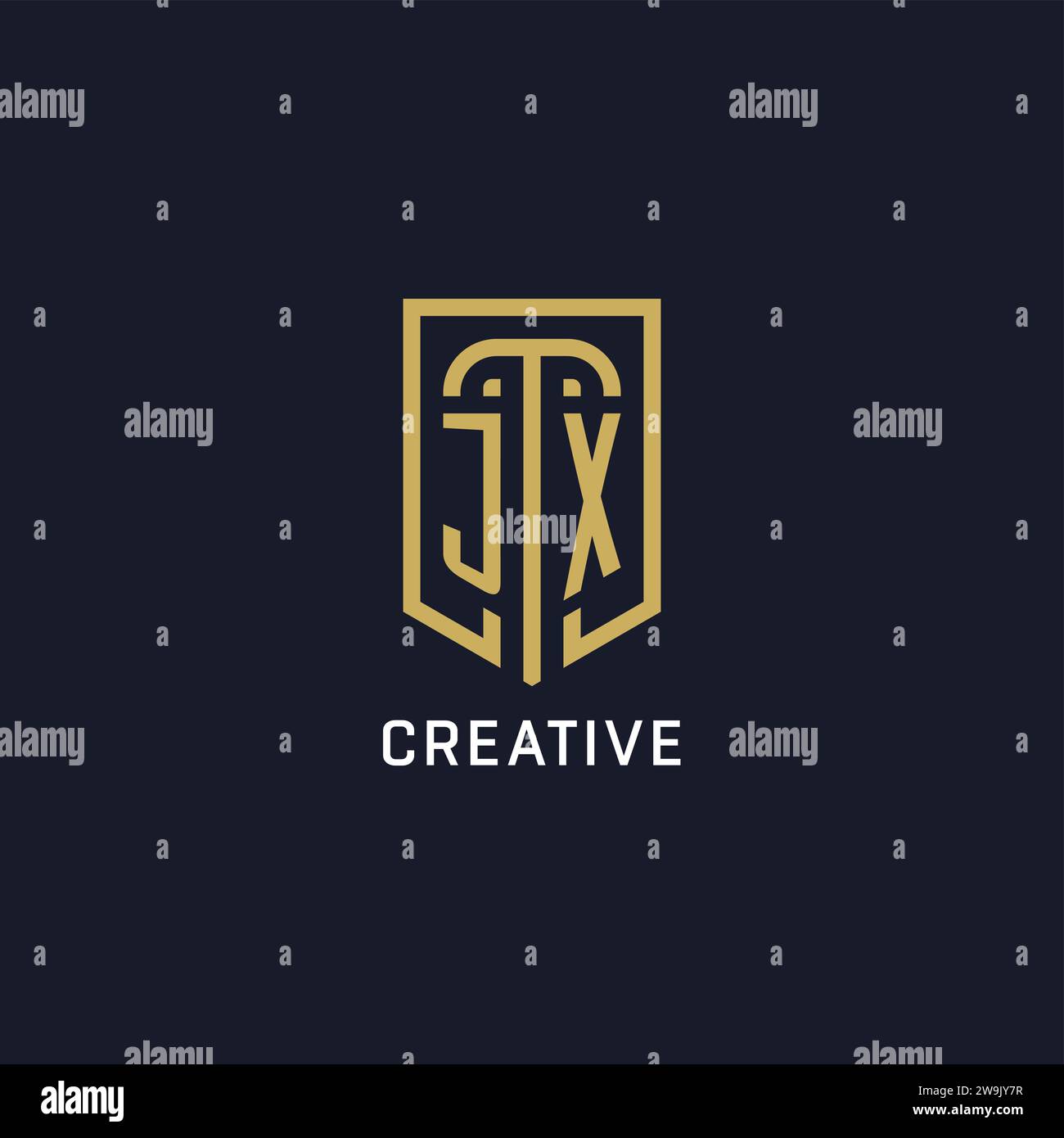 Initial JX shield logo luxury style, Creative company logo design ...