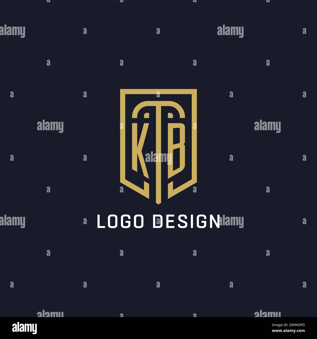 Initial KB shield logo luxury style, Creative company logo design ...