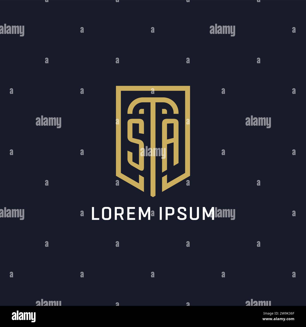 Initial SA shield logo luxury style, Creative company logo design ...