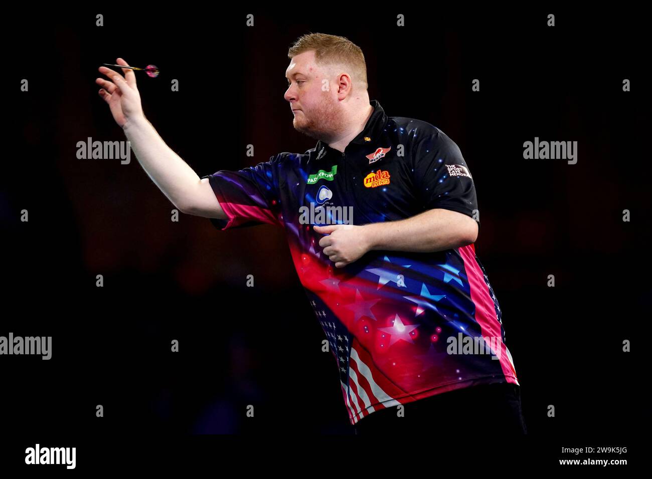 Ricky Evans during his match against Daryl Gurney on day eleven of the