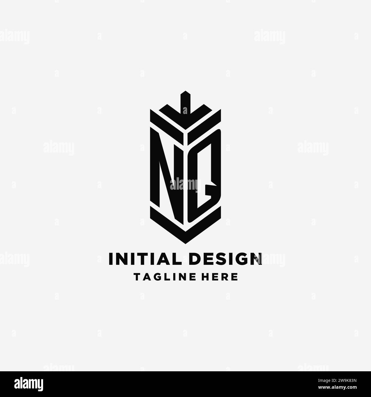 Initials NQ shield logo design, creative monogram logo inspiration ...