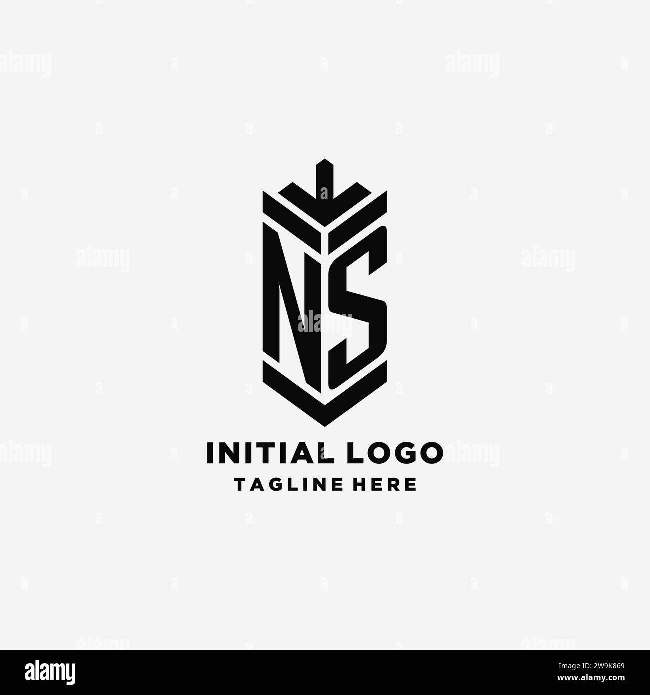 Initials NS shield logo design, creative monogram logo inspiration ...
