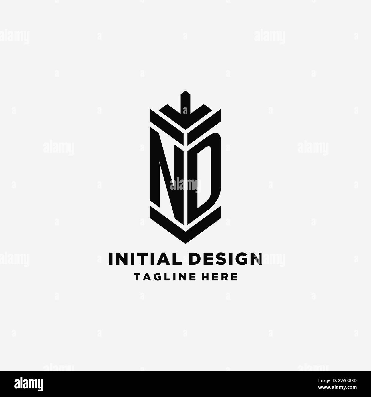 Initials ND shield logo design, creative monogram logo inspiration