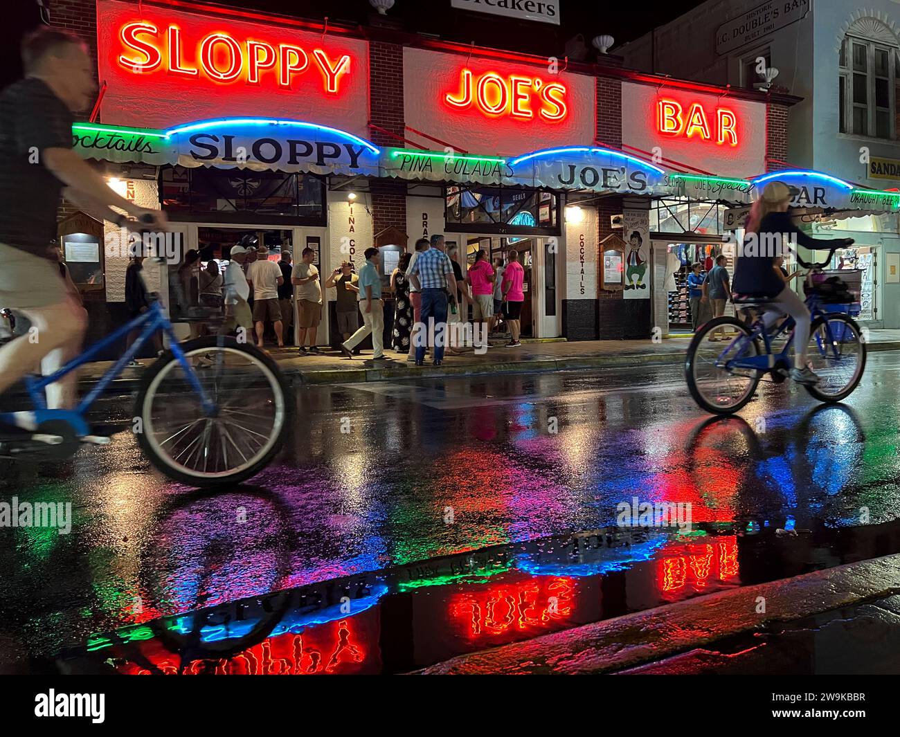 Sloppy Joe's Bar on a rainy night, Key West, Florida Stock Photo