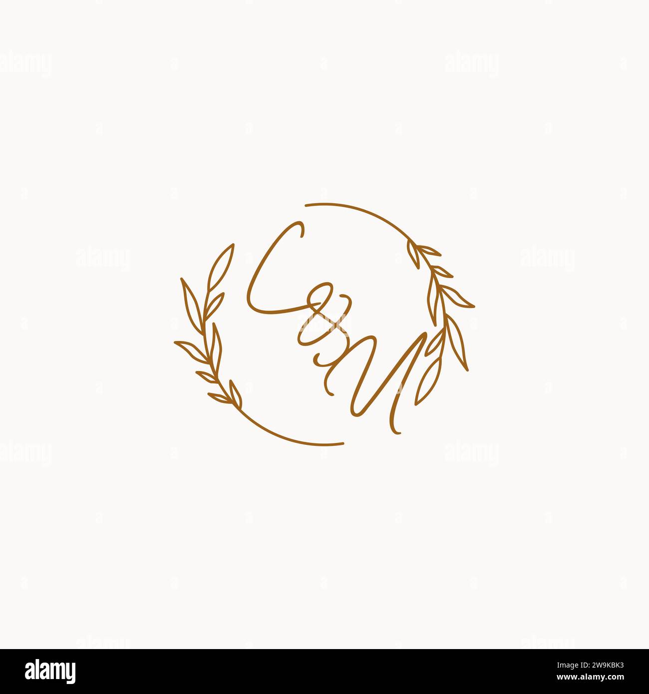 CU wedding initials logo design ideas Stock Vector