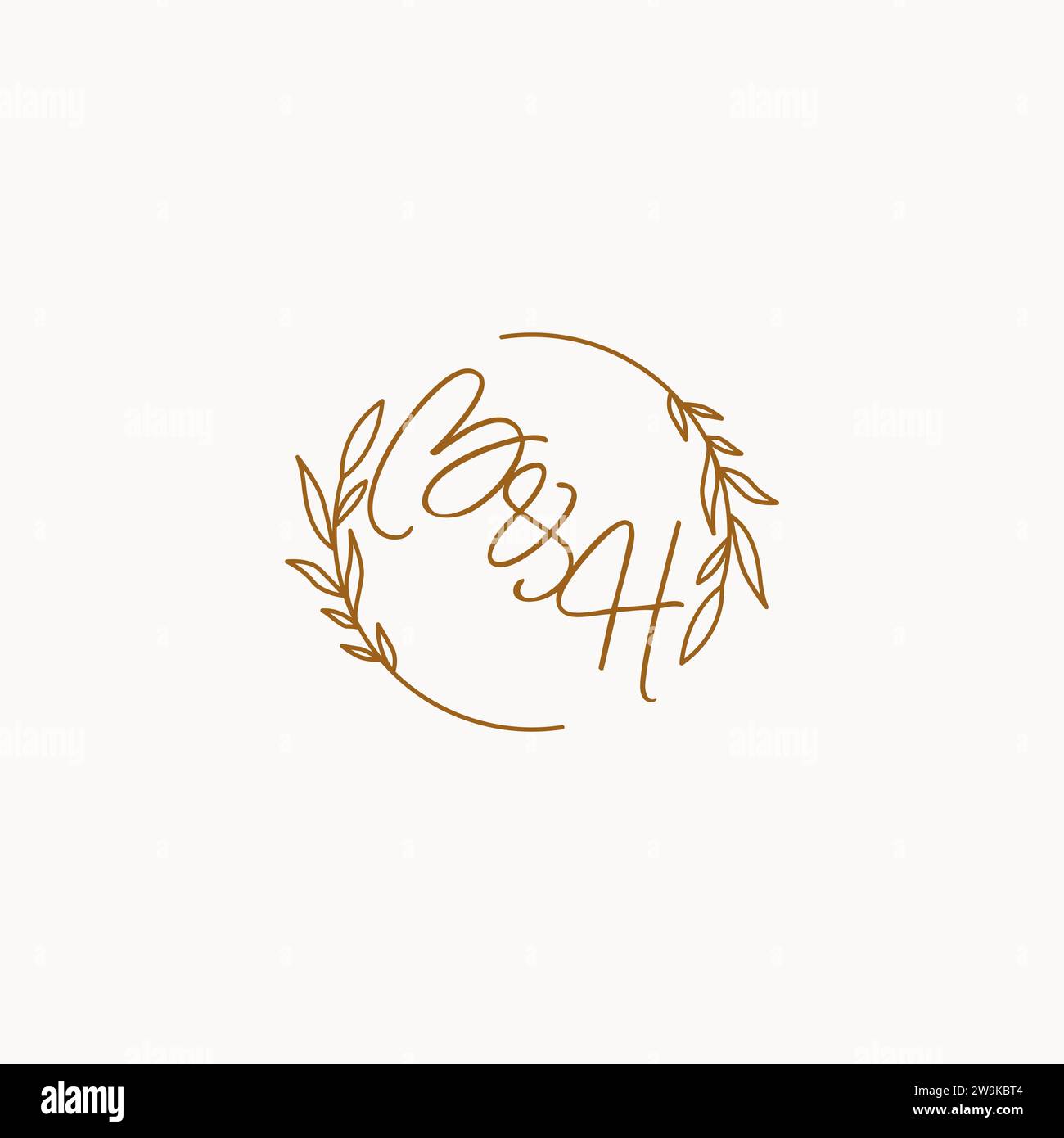 BH wedding initials logo design ideas Stock Vector