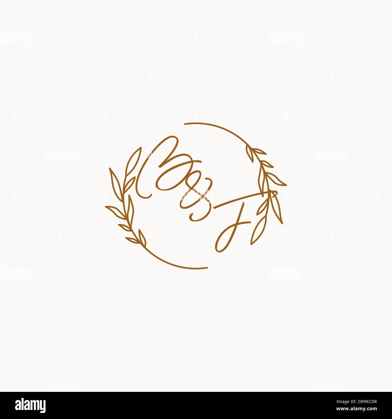 BF wedding initials logo design ideas Stock Vector