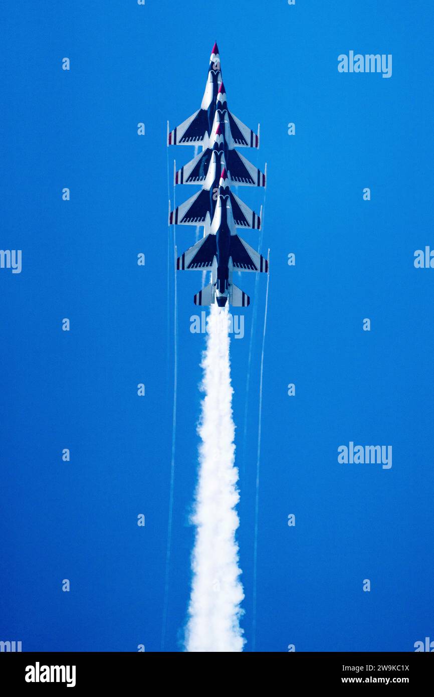 The U S Air Force Air Demonstration Squadron Thunderbirds Perform the-u-s-air-force-air-demonstration-squadron-thunderbirds-perform