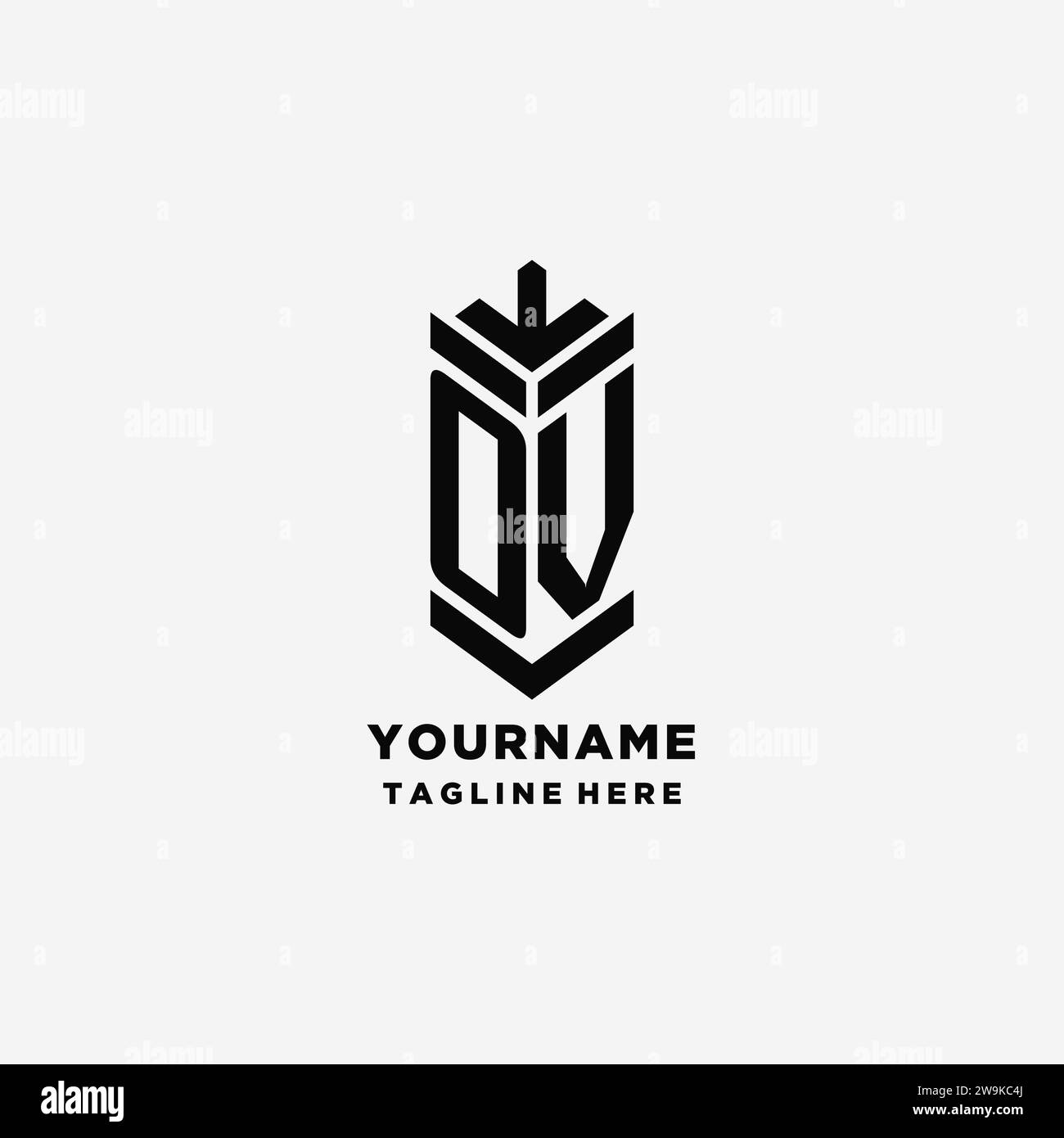 Initials OV shield logo design, creative monogram logo inspiration