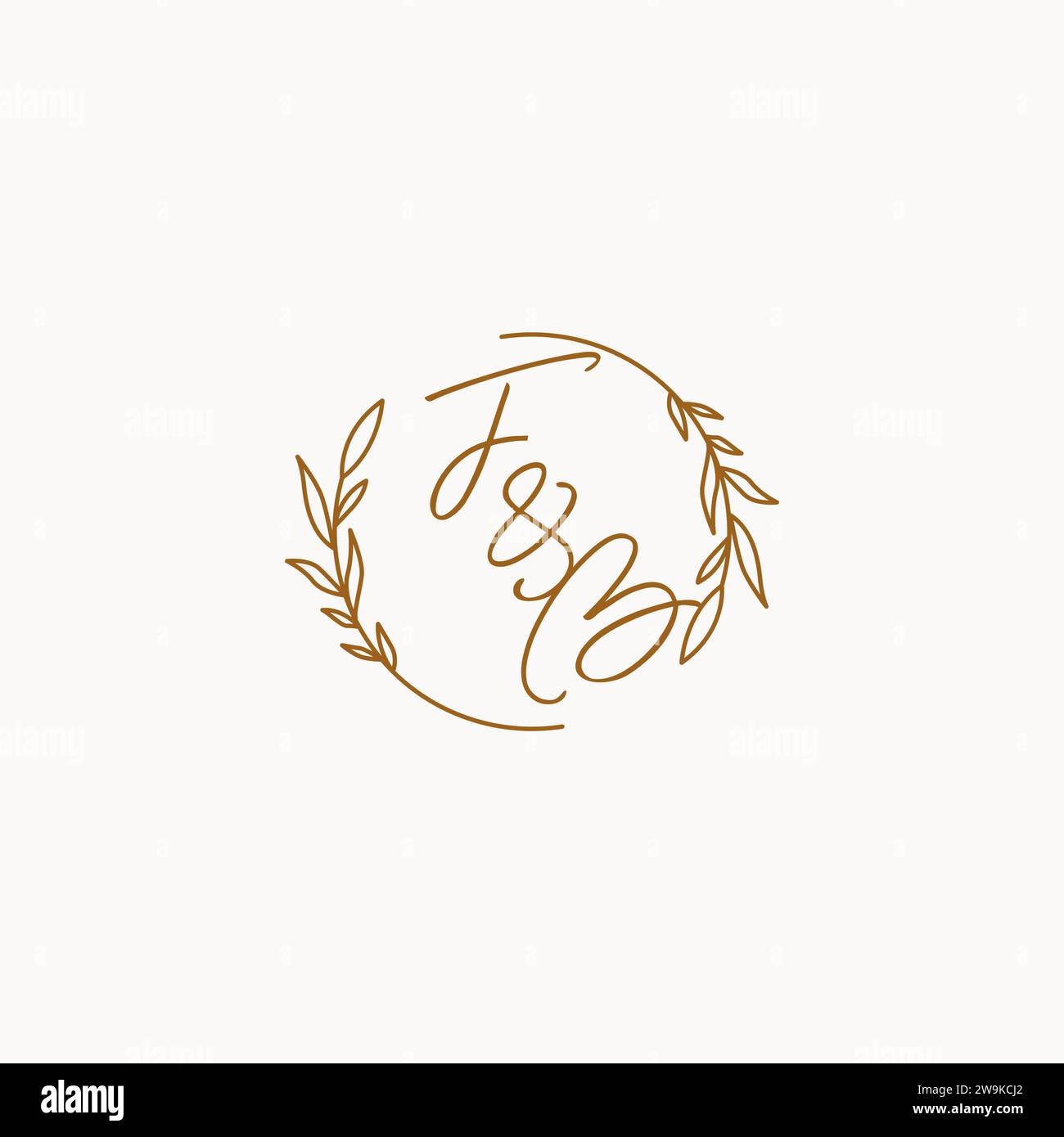 FB wedding initials logo design ideas Stock Vector