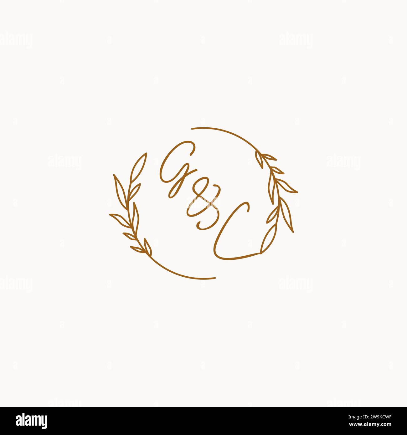 GC wedding initials logo design ideas Stock Vector