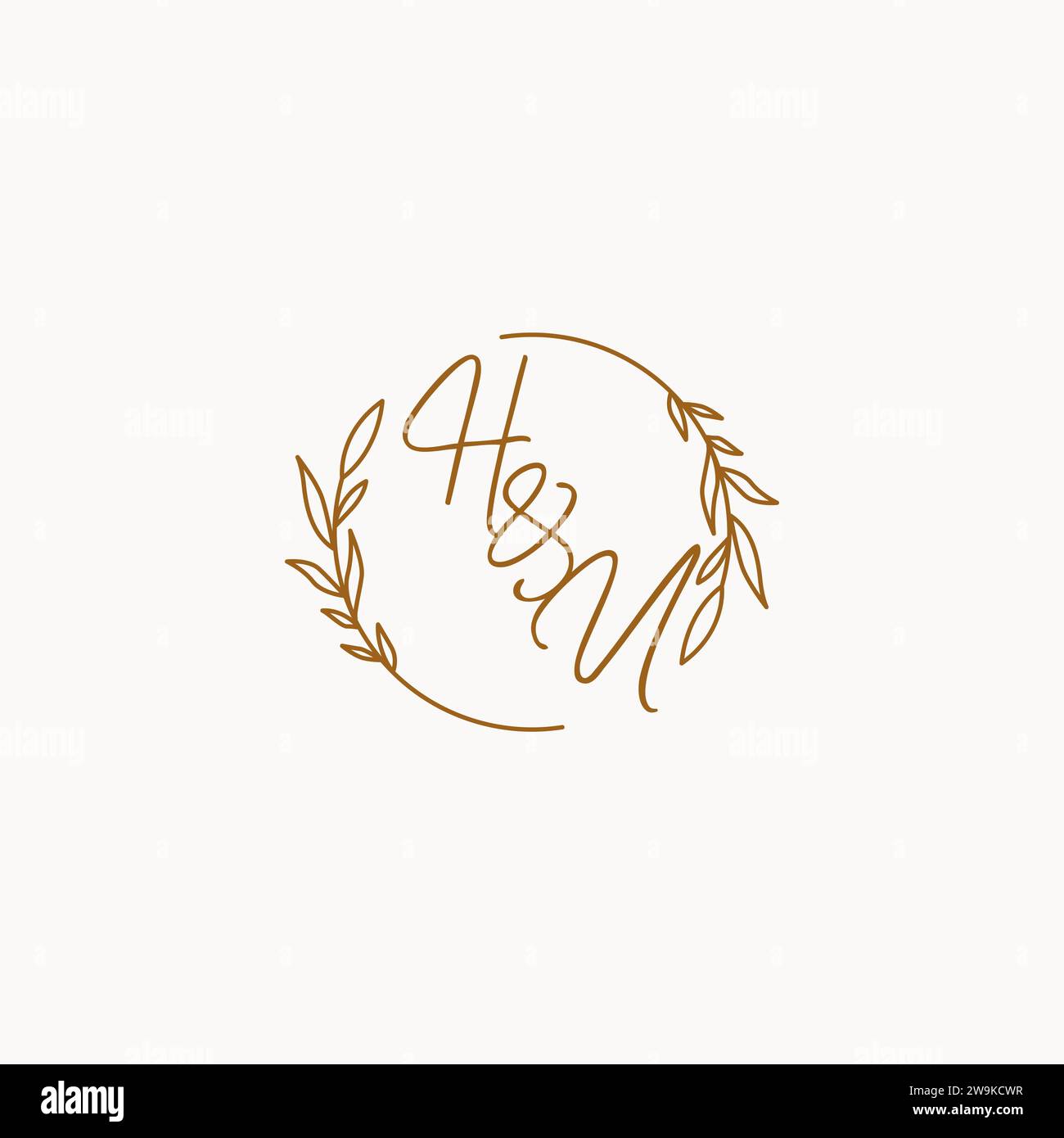 HU wedding initials logo design ideas Stock Vector