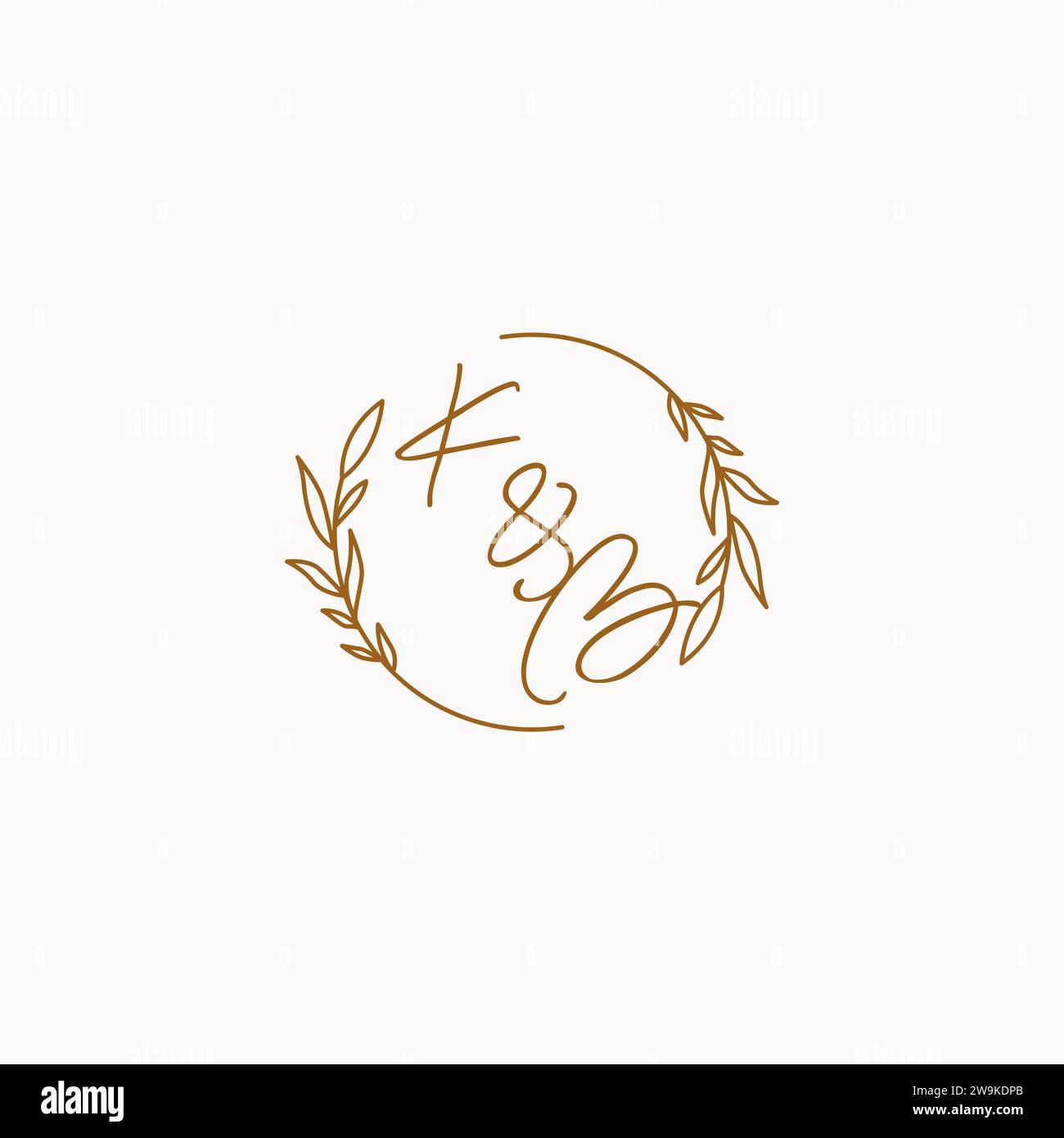 KB wedding initials logo design ideas Stock Vector