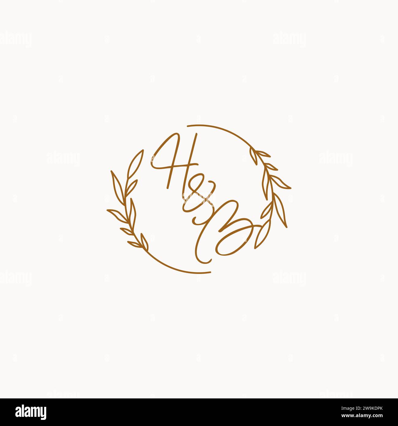 HB wedding initials logo design ideas Stock Vector