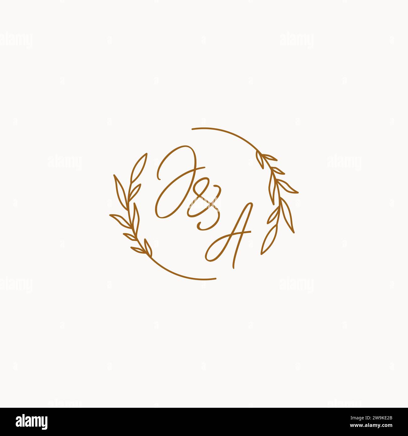 JA wedding initials logo design ideas Stock Vector