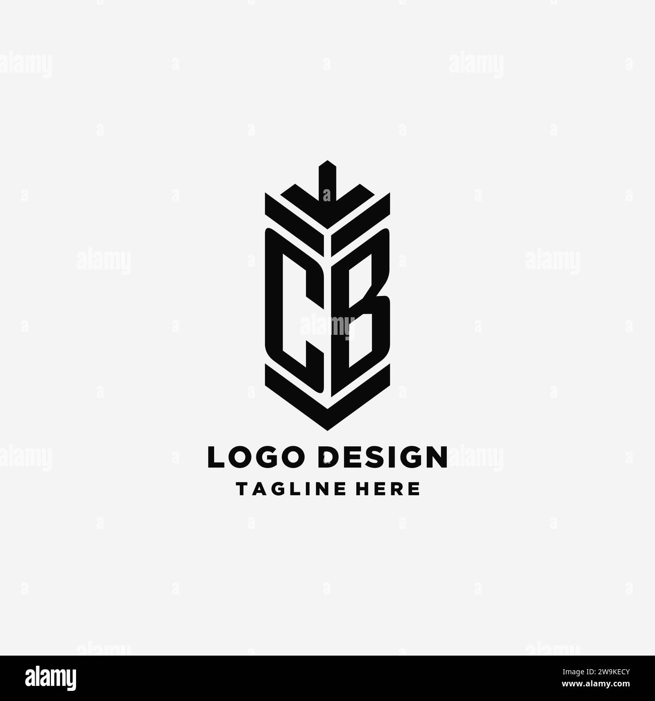 Initials CB shield logo design, creative monogram logo inspiration ...