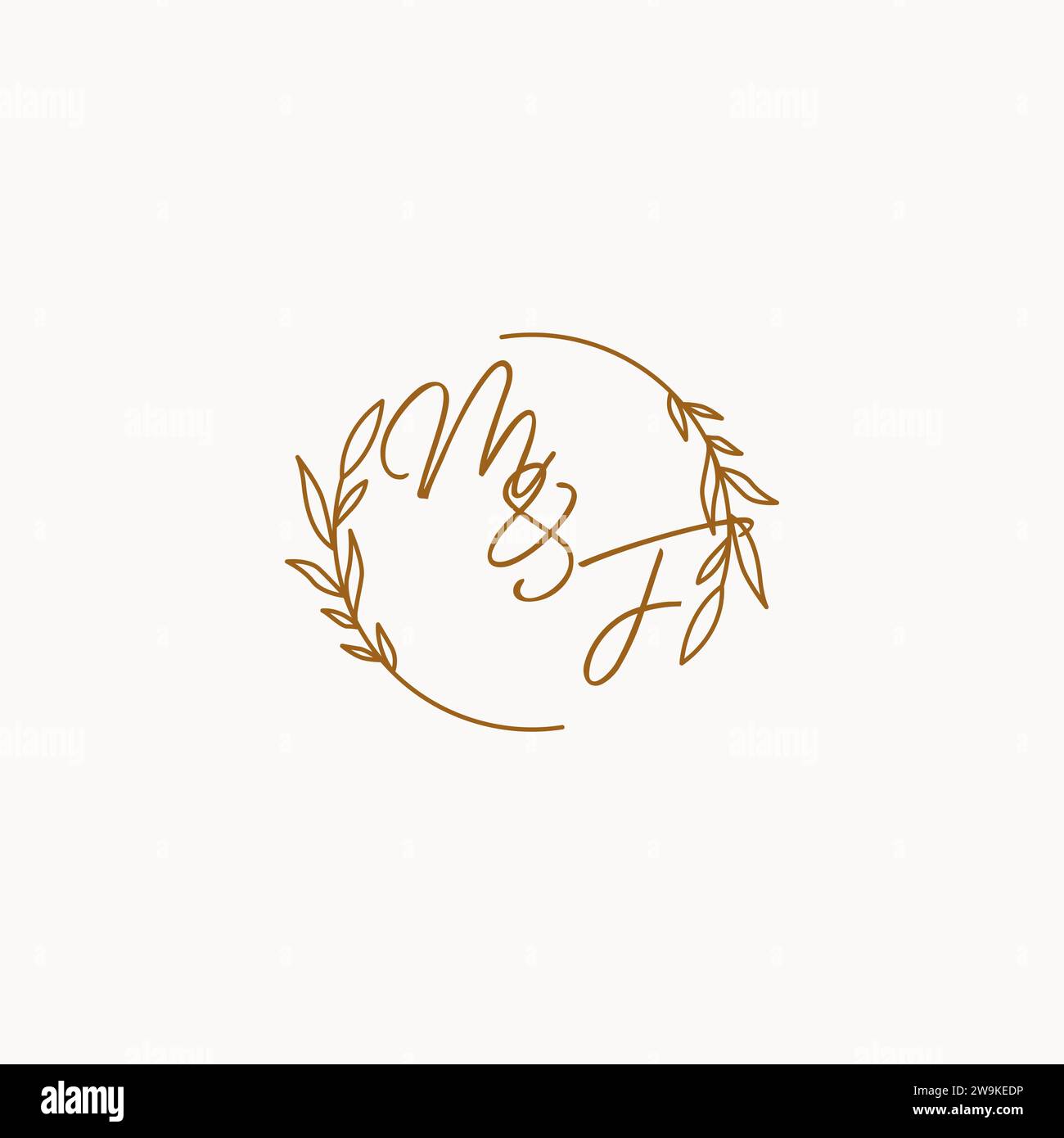 MF wedding initials logo design ideas Stock Vector