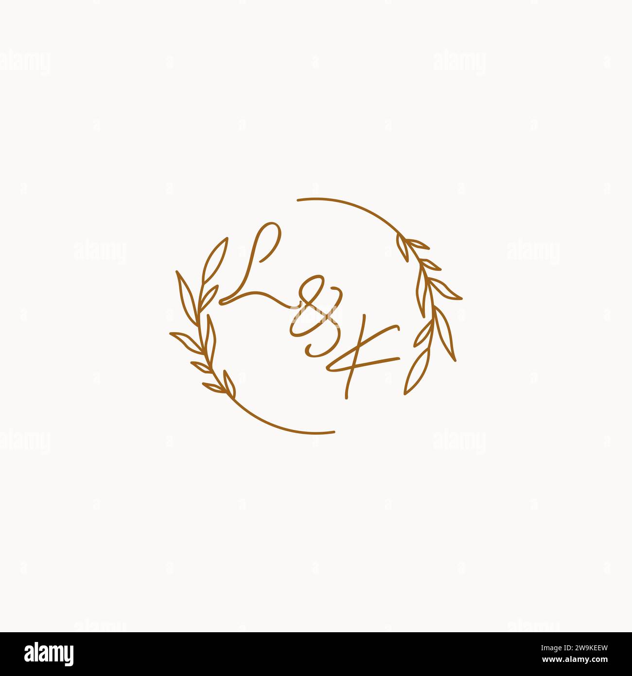 LK wedding initials logo design ideas Stock Vector