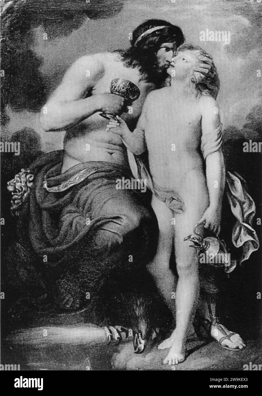 Zeus küsst Ganymed (Böttner). Stock Photo