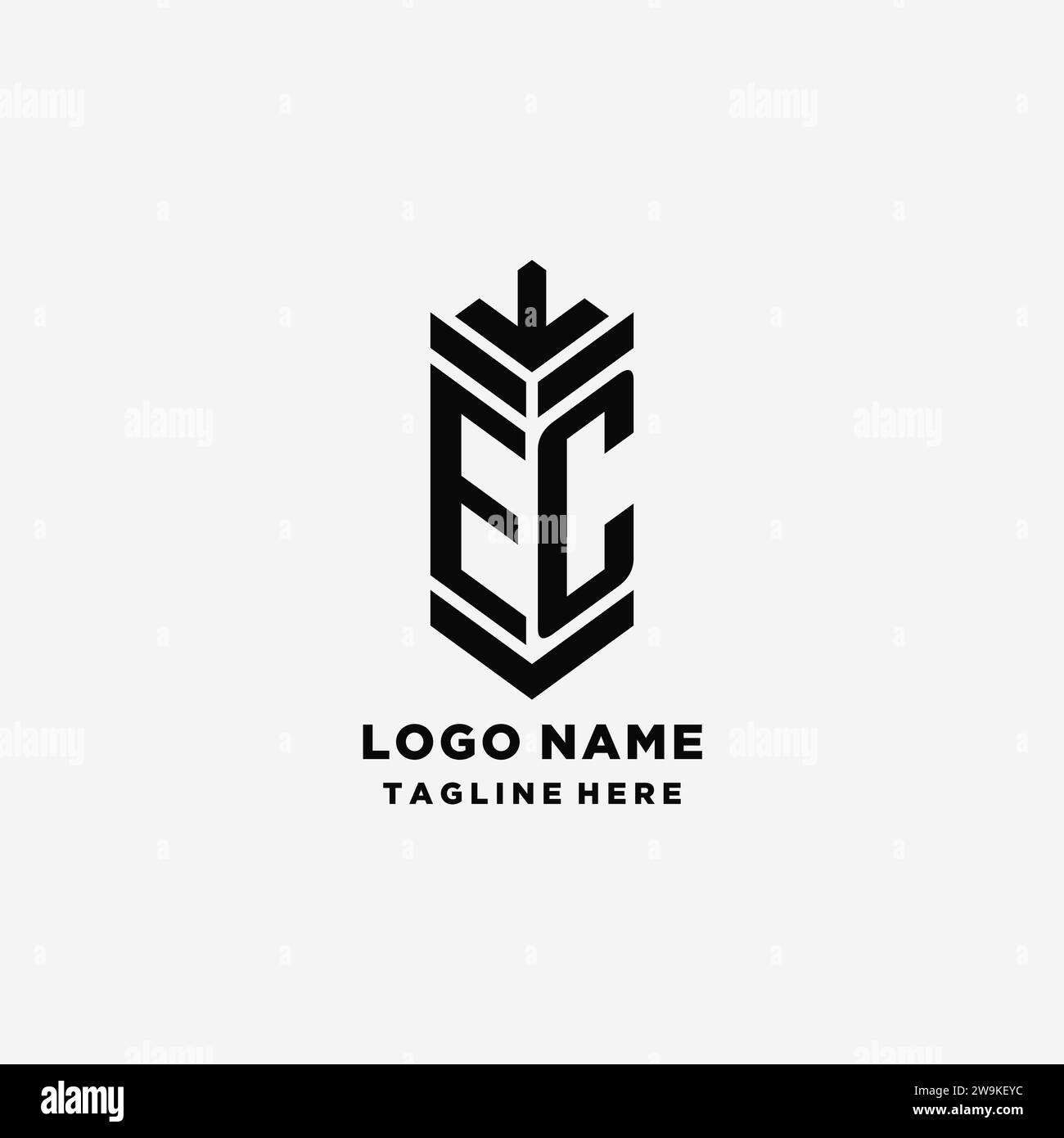 Initials EC shield logo design, creative monogram logo inspiration ...