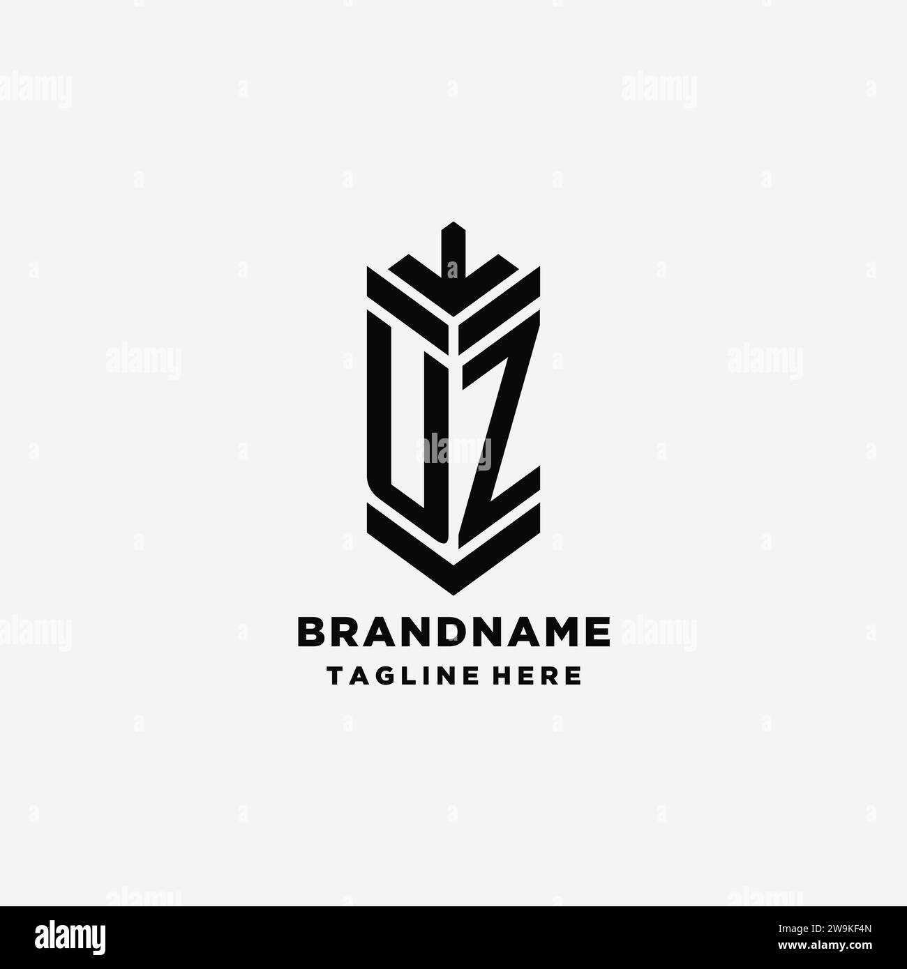 Initials UZ Shield Logo Design Creative Monogram Logo Inspiration 
