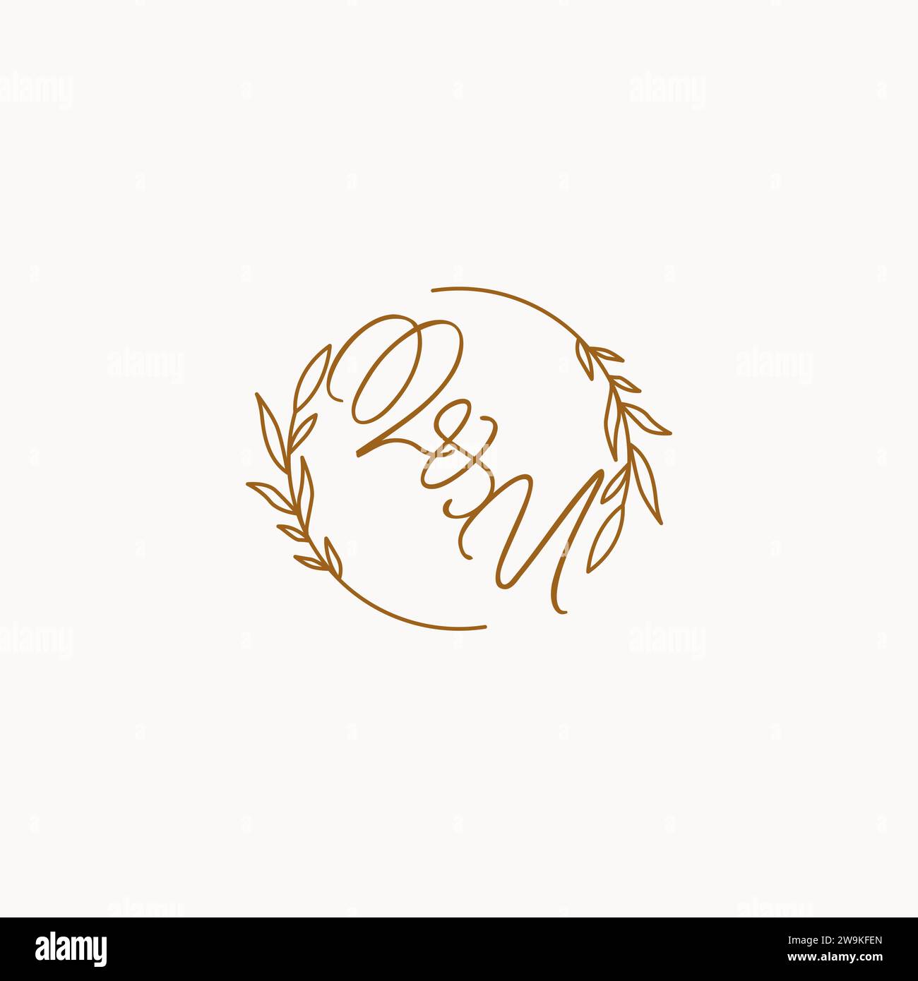 QU wedding initials logo design ideas Stock Vector