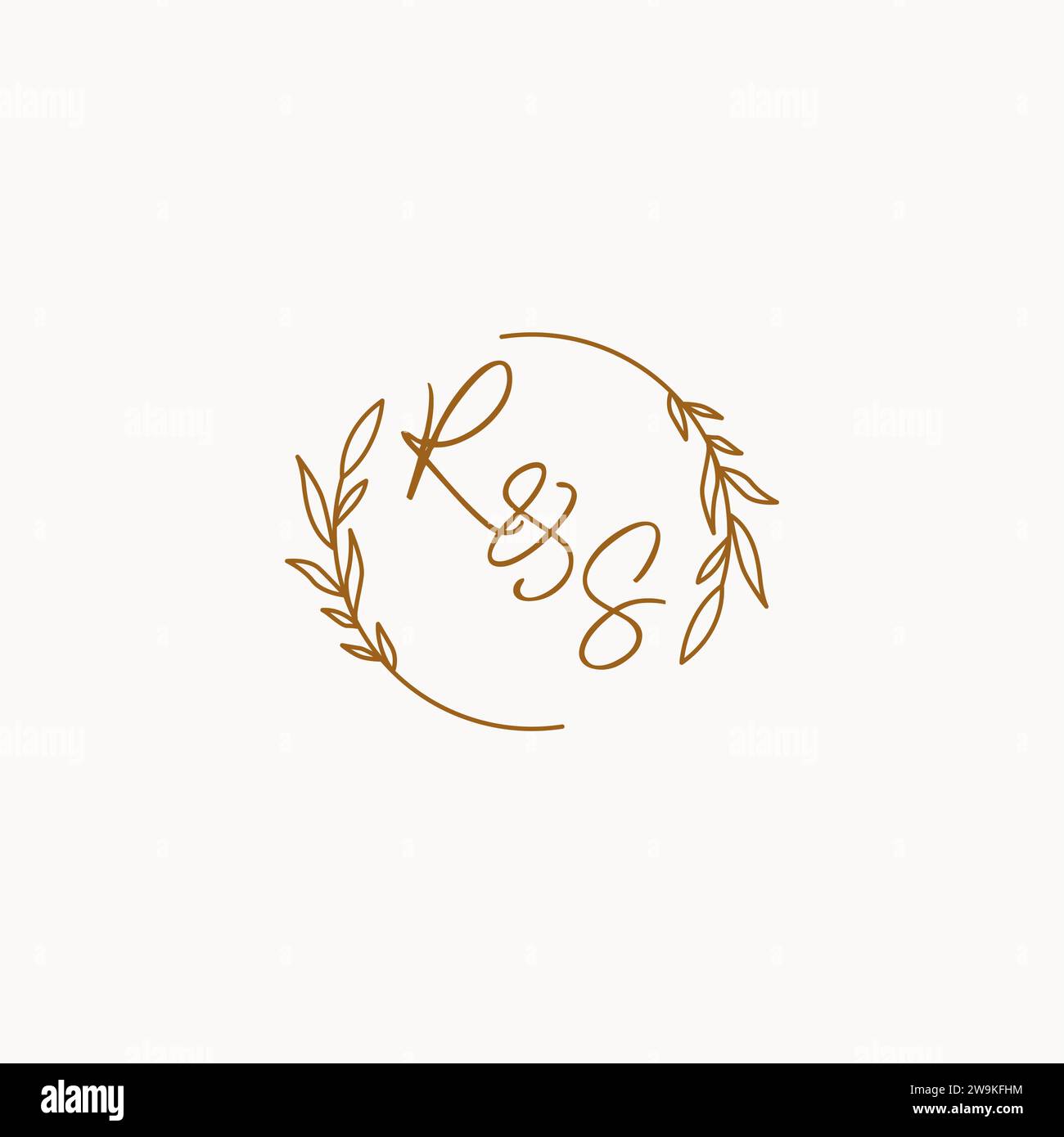RS wedding initials logo design ideas Stock Vector